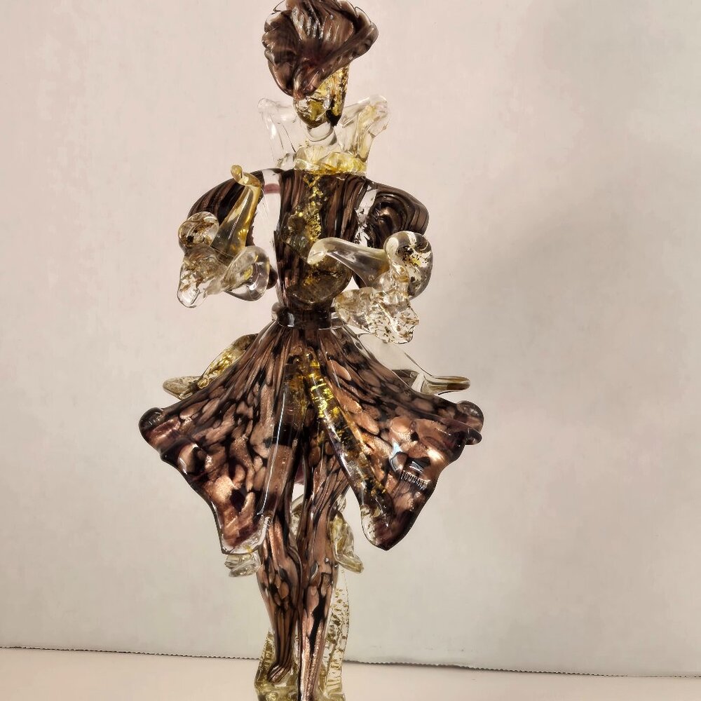 Vintage Italian Venetian man Murano Art Glass Figurine signed by artist